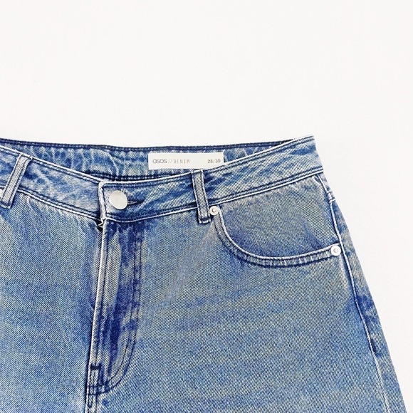 Asos Denim Striped Cuff Accent Cropped Denim Jeans 28 x30 - Picture 5 of 9